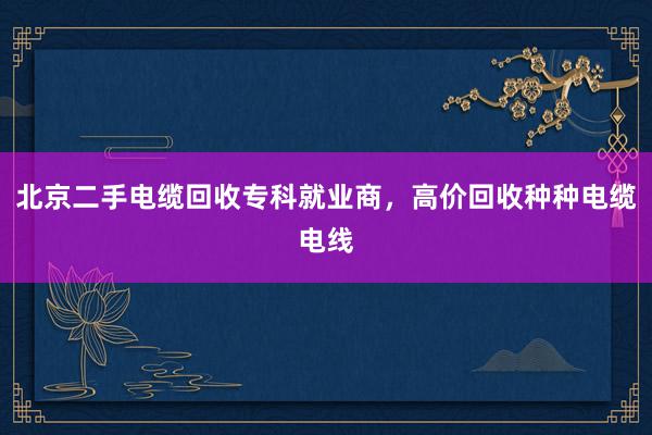 北京二手电缆回收专科就业商，高价回收种种电缆电线